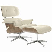 кресло eames style lounge chair & ottoman кремовое в Шахтах