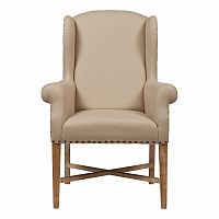 кресло мягкое с ушами french wing chair бежевое в Шахтах