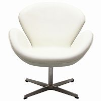 кресло swan chair экокожа белое в Шахтах