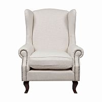 кресло мягкое с ушами белое collins wingback chair в Шахтах