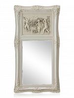 зеркало настенное прямоугольное в высокой белой раме францини distressed chalk white в Шахтах