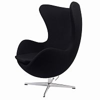 кресло arne jacobsen style egg chair черное в Шахтах