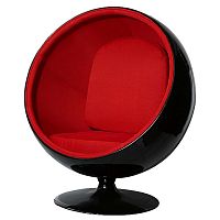 кресло eero ball chair черно-красное в Шахтах