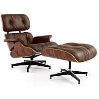 кресло eames style lounge chair & ottoman premium коричневое в Шахтах