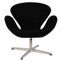 кресло arne jacobsen style swan chair черная шерсть в Шахтах