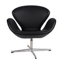 кресло arne jacobsen style swan chair черное в Шахтах