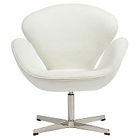 кресло swan chair кашемир белое в Шахтах