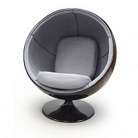 кресло ball chair черно-серое в Шахтах