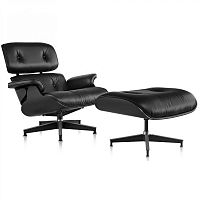 кресло eames style lounge chair черное в Шахтах