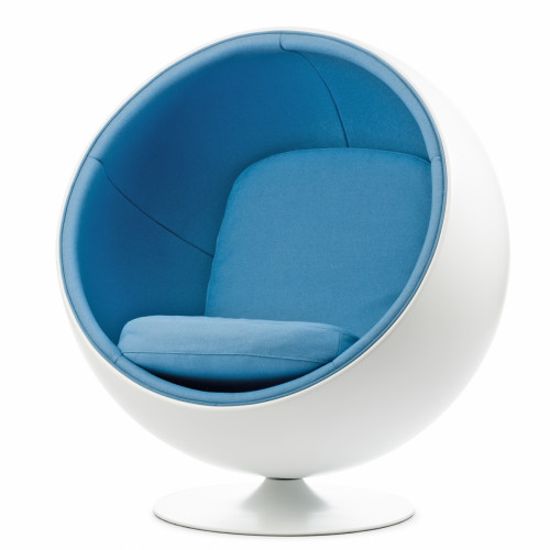 кресло ball chair бело-синее в Шахтах