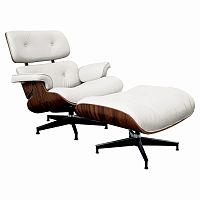 кресло lounge chair & ottoman белое в Шахтах