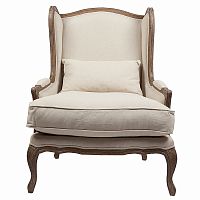 кресло мягкое с ушами lorraine chair with burlap бежевое в Шахтах