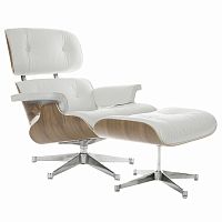 кресло eames style lounge chair & ottoman белое в Шахтах