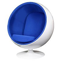 кресло eero ball chair синее с белым в Шахтах