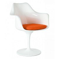 кресло tulip armchair бело-оранжевое шерсть в Шахтах