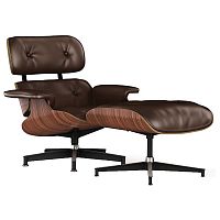 кресло lounge chair & ottoman коричневое в Шахтах