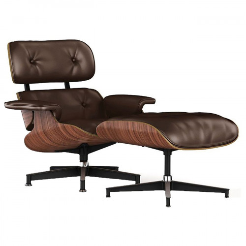 кресло lounge chair & ottoman коричневое в Шахтах