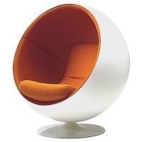 кресло eero ball chair бело-оранжевое в Шахтах