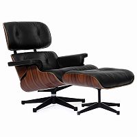 кресло eames style lounge chair & ottoman черное в Шахтах