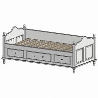 кровать-кушетка 90х190 с ящиками белая нордик в Шахтах