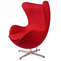 кресло arne jacobsen style egg chair красная шерсть в Шахтах