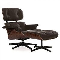 кресло eames style lounge chair палисандр коричневое в Шахтах