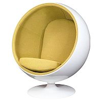 кресло eero ball chair бело-горчичное в Шахтах