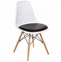 стул деревянный pc-011 белый / черный (eames style) в Шахтах