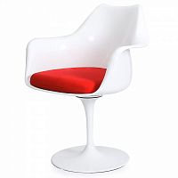 стул eero saarinen style tulip armchair красная подушка в Шахтах