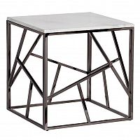 стол журнальный black chrome cube 55*55*56 см хром, белый в Шахтах