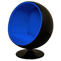 кресло eero ball chair синее с черным в Шахтах